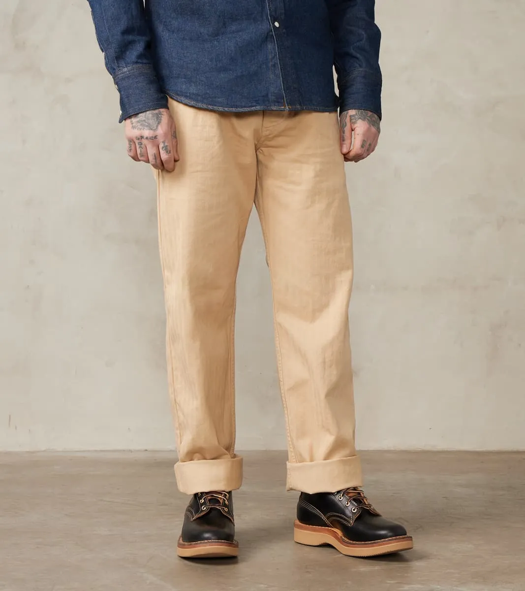French Chino - Khaki Herringbone Twill