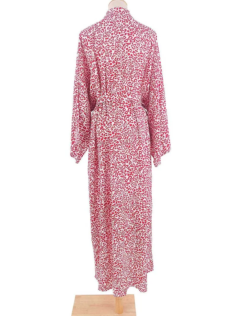 Printed Different Colors Rayon Long Length Gown Kimono Duster Robe